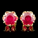 14K Gold 4.41ctw Ruby Earrings