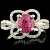 18K Gold 2.14ct Spinel & 0.37ctw Diamond Ring