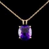 14K Gold 5.10ct Amethyst Pendant