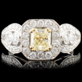 18K Gold 1.51ctw Fancy Color Diamond Ring