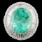 18K Gold 25.70ct Emerald & 6.94ctw Diamond Ring