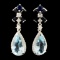 14K Gold 5.38ct Aquamarine & 0.64ctw Diamond Earri