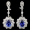 18K Gold 4.72ctw Tanzanite & 3.17ctw Diamond Earri