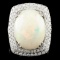 14K Gold 8.45ct Opal & 1.37ctw Diamond Ring