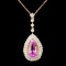 14K Gold 6.62ct Kunzite & 1.69ctw Diamond Pendant