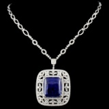 14K Gold 56.89ct Tanzanite & 6.29ctw Diamond Neckl