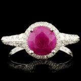 18K Gold 1.63ct Ruby & 0.49ctw Diamond Ring