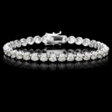 ^18k White Gold 10.00ct Diamond Tennis Bracelet