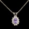 14K Gold 0.87ct Sapphire & 0.38ctw Diamond Pendant