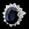 14K Gold 7.00ct Sapphire & 1.50ctw Diamond Ring