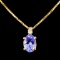 14K Gold 1.17ct Tanzanite & 0.03ctw Diamond Pendan