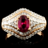 18K Gold 0.84ct Ruby & 0.60ctw Diamond Ring