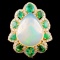 18K Gold 7.29ct Opal & 0.58ctw Diamond Ring