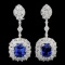 18K Gold 6.13ctw Tanzanite & 3.98ctw Diamond Earri