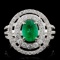 14K White Gold 1.15ct Emerald & 1.14ct Diamond Rin