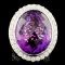 18K Gold 34.00ctw Amethyst & 4.08ctw Diamond Ring