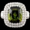 18K Gold 7.68ct Tourmaline & 1.87ctw Diamond Ring