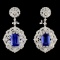 18K Gold 6.22ctw Tanzanite & 3.65ctw Diamond Earri