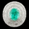 18K Gold 4.58ct Emerald & 3.22ctw Diamond Ring