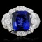 18K Gold 7.65ct Tanzanite & 1.76ct Diamond Ring