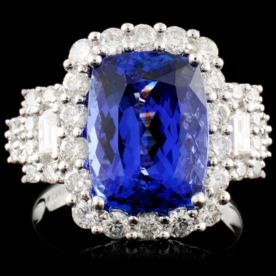 18K Gold  5.60ct Tanzanite & 1.44ct Diamond Ring