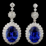 18K Gold 9.03ct Tanzanite & 2.27ct Diamond Earring