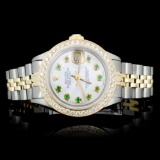 Rolex YG/SS DateJust Diamond Ladies Watch