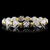 18K Two Tone 3.81ctw Diamond Bracelet