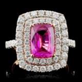 18K Rose Gold 2.20ct Sapphire & 0.96ct Diamond Rin