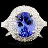 14K Gold 3.58ct Tanzanite & 0.80ctw Diamond Ring