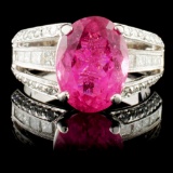 18K Gold 4.60ct Tourmaline & 1.41ctw Diamond Ring