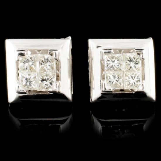 18K Gold 0.50ctw Diamond Earrings