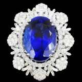 18K Gold 23.15 Tanzanite & 4.74ct Diamond Ring