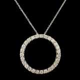 14K Gold 0.78ctw Diamond Eternity Pendant