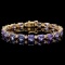 14k Gold 17.00ct Tanzanite & 0.70ct Diam Bracelet