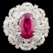 18K Gold 4.10ct Ruby & 2.10ctw Diamond Ring