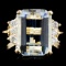 14K Gold 6.04ct Aquamarine & 0.17ct Diamond Ring