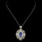 18K Gold 2.90ct Sapphire & 1.56ctw Diamond Pendant