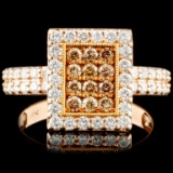 14K Gold 0.98ctw Fancy Color Diamond Ring