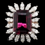 14K Gold 5.85ct Tourmaline & 1.40ctw Diamond Ring