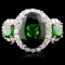 18K Gold 6.55ct Tsavorite & 2.72ctw Diamond Ring