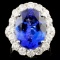 18K Gold 8.16ct Tanzanite & 2.63ctw Diamond Ring