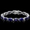 14k Gold 37.50ct Sapphire & 0.60ct Diamond Bracel