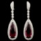 18K Gold 15.24ct Tourmaline & 2.77ctw Diamond Earr