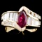 14K Gold 1.15ct Ruby & 1.63ctw Diamond Ring