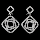 18K White Gold 3.65ct Diamond Earrings