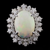 14K Gold 4.00ct Opal & 1.35ctw Diamond Ring