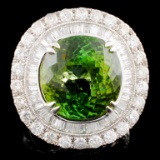 18K Gold 15.33 Tourmaline & 2.76ctw Diamond Ring