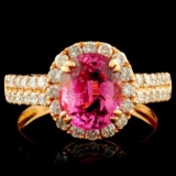 18K Gold 2.22ct Spinel & 0.76ctw Diamond Ring