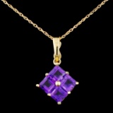 14K Gold 1.90ctw Amethyst Pendant